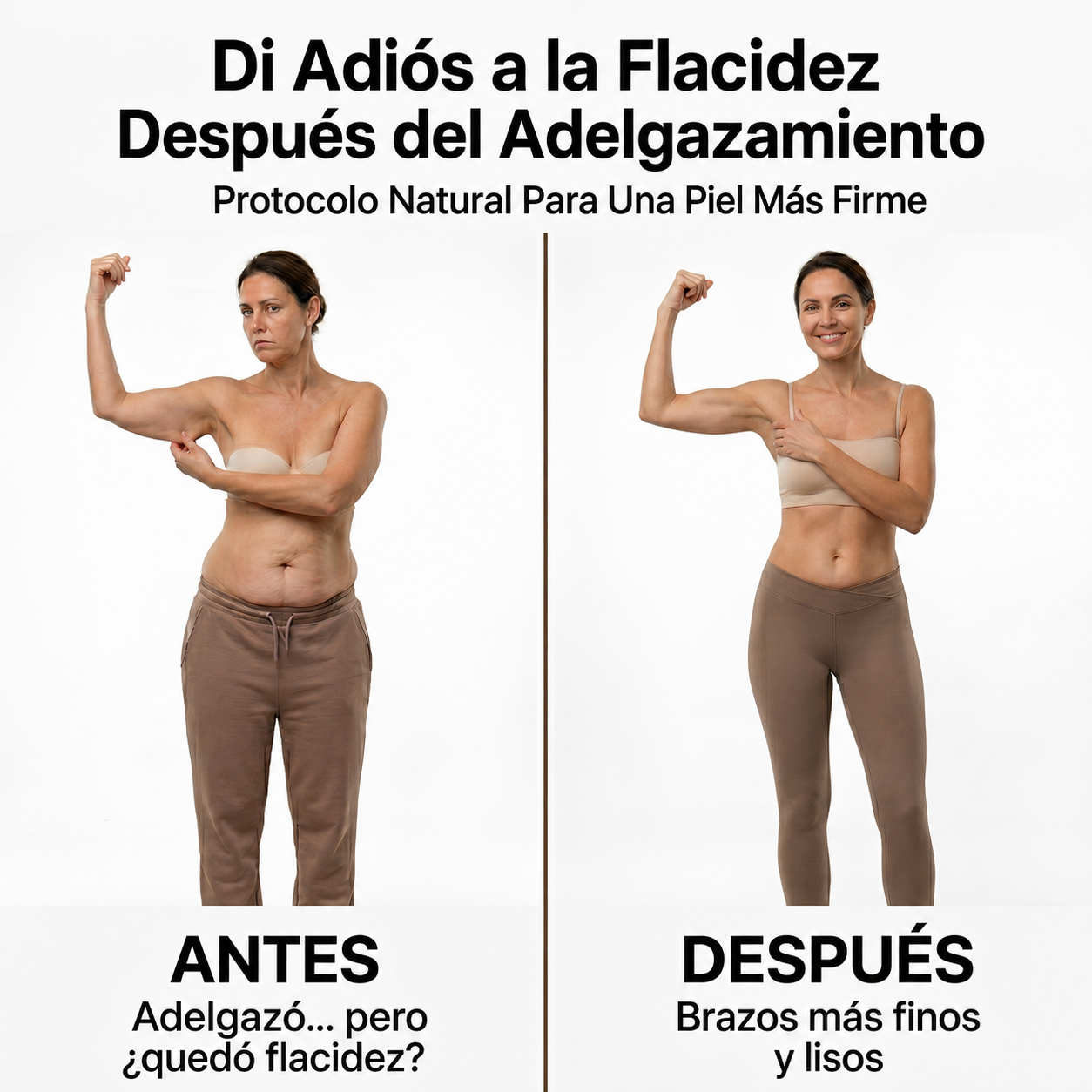 Antes y después de la flacidez